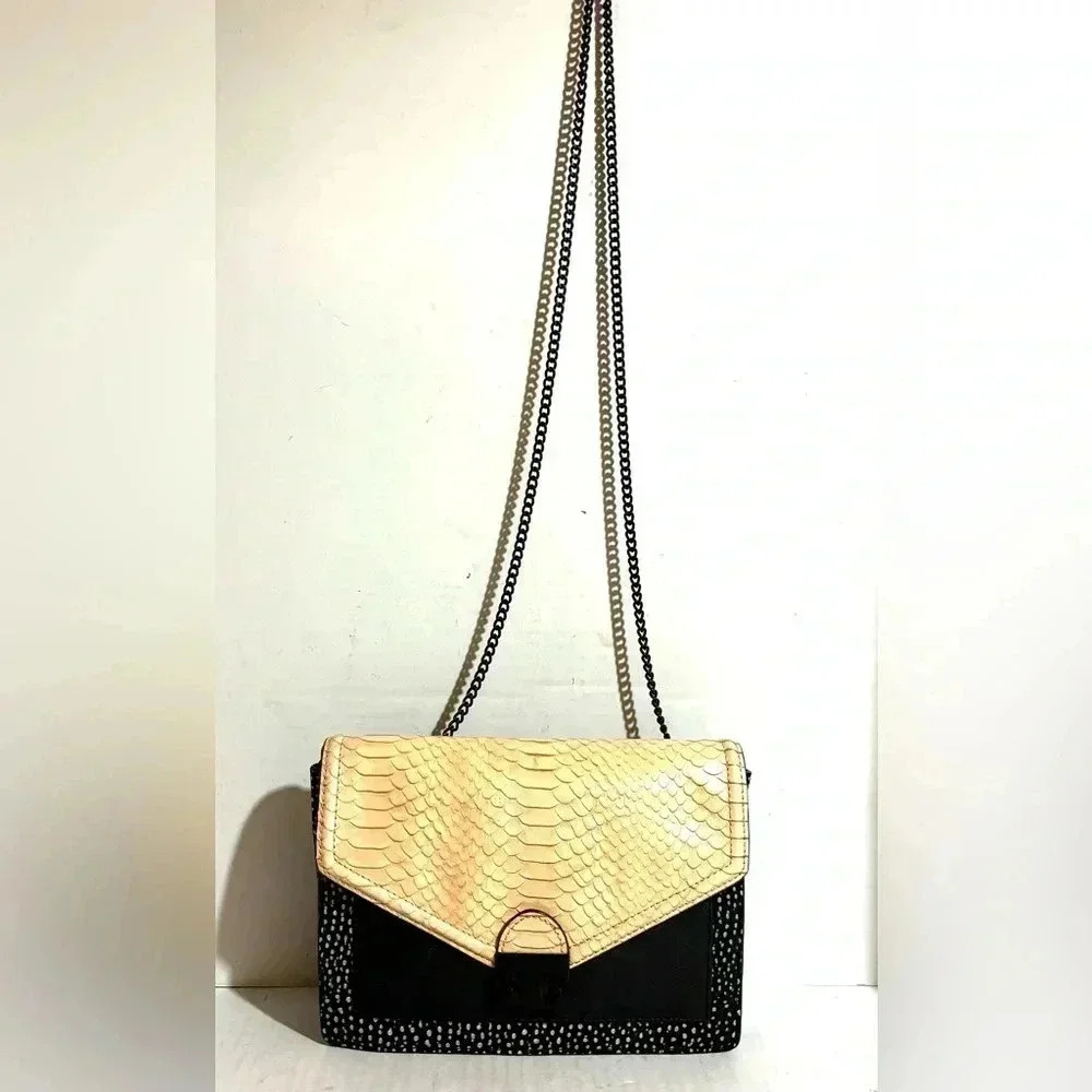 Loefffler Randall python embossed leather crossbo… - image 2